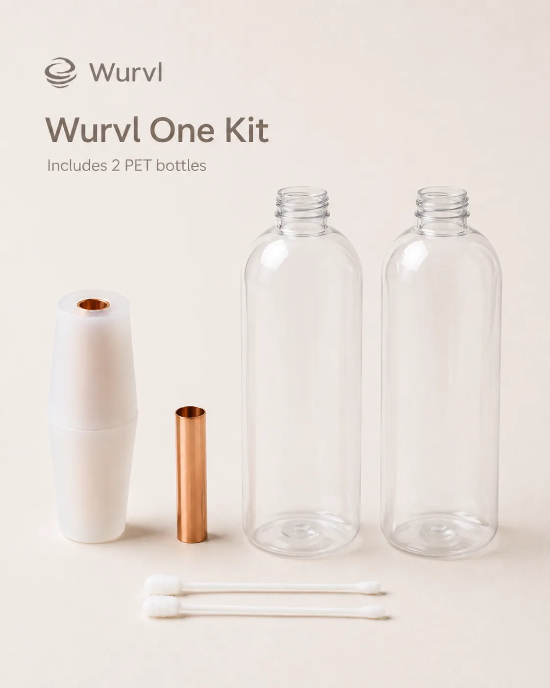 Wurvl One Kit with copper core and two PET bottles